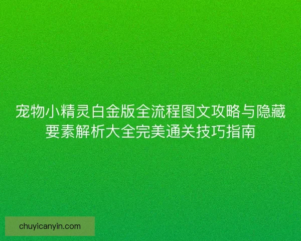 宠物小精灵白金版全流程图文攻略与隐藏要素解析大全完美通关技巧指南